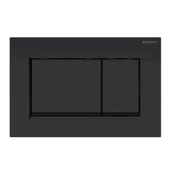 Placca di Copertura 2 Tasti Sigma 30 Geberit Nero Opaco Bordo Inf Nero - 3