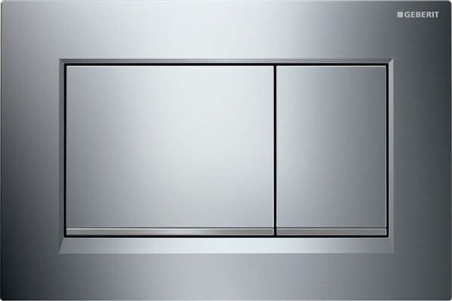 Placca di Copertura 2 Tasti Sigma 30 Geberit Cromo Lucido Bordo Inf