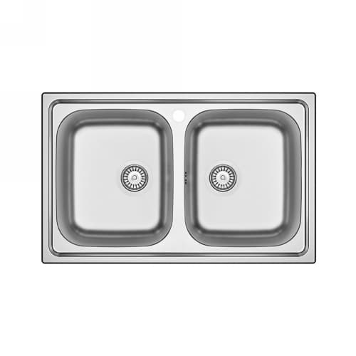 Lavello Incasso in Acciaio INOX Mod LS05 80 x 50 cm Dh Cm 80 x 50 - 2