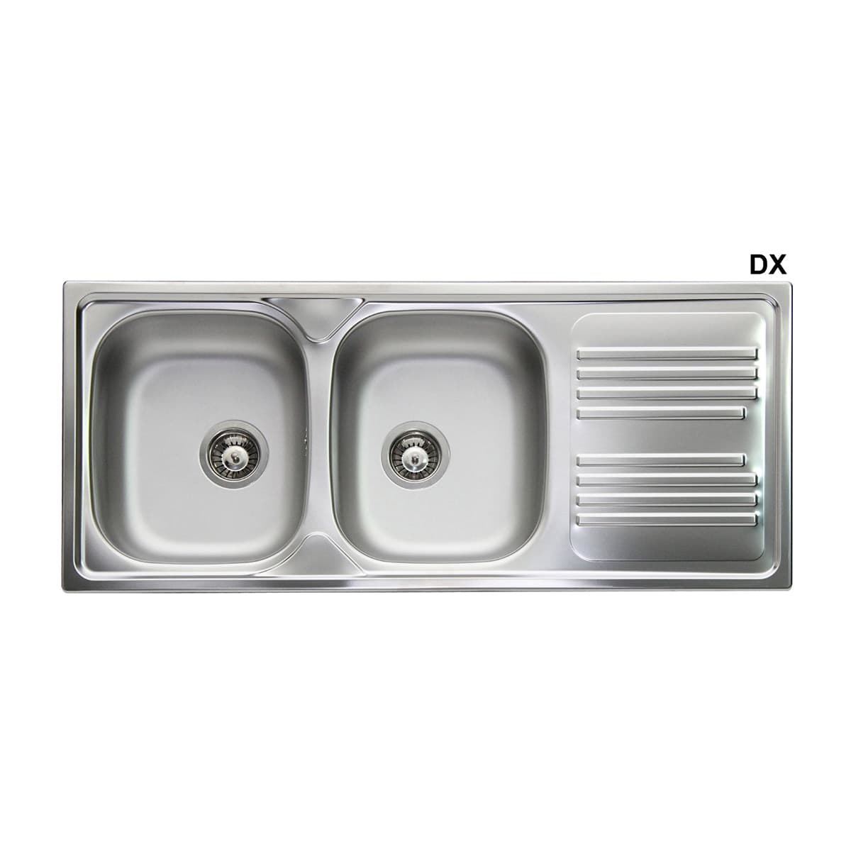 Lavello Incasso in Acciaio INOX con 2 Vasche Apell 116 cm Gocciolatoio Sx - 2