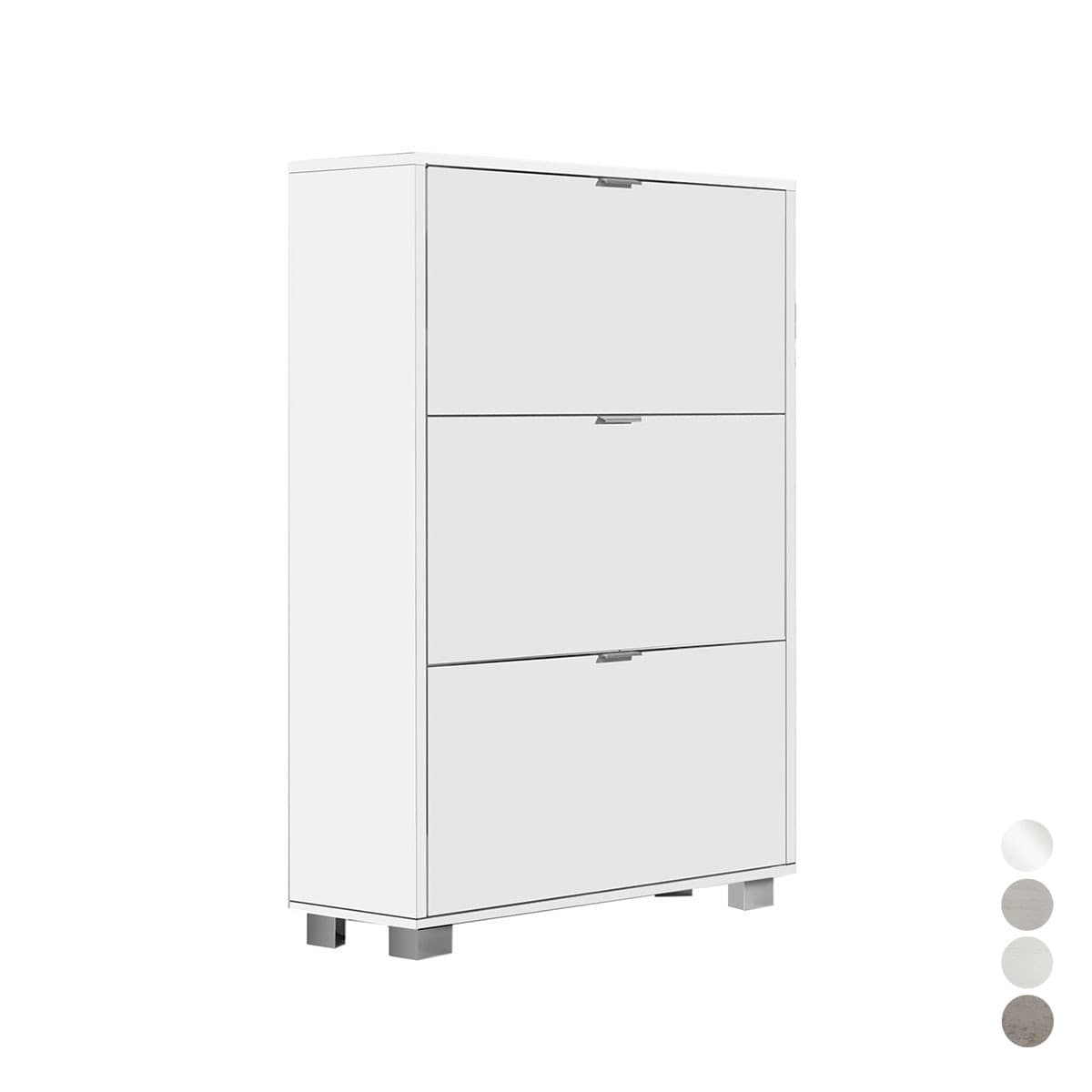 Scarpiera con 3 Ribalte in Nobilitato Dh Cm L76XH118XP30 Olmo Perla - 2