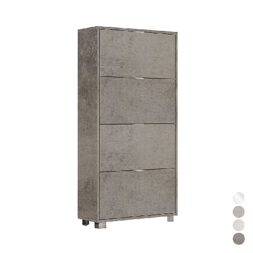 Scarpiera con 4 Ribalte in Nobilitato Dh Cm L76XH155XP30 Cemento - 3