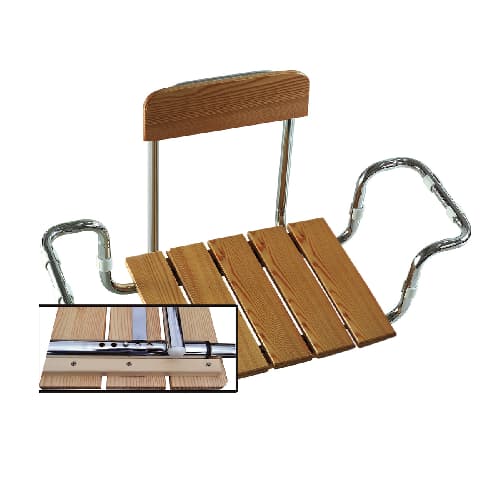 Sedile per Vasca Larice con Schienale Telaio Cromo Dh - 3