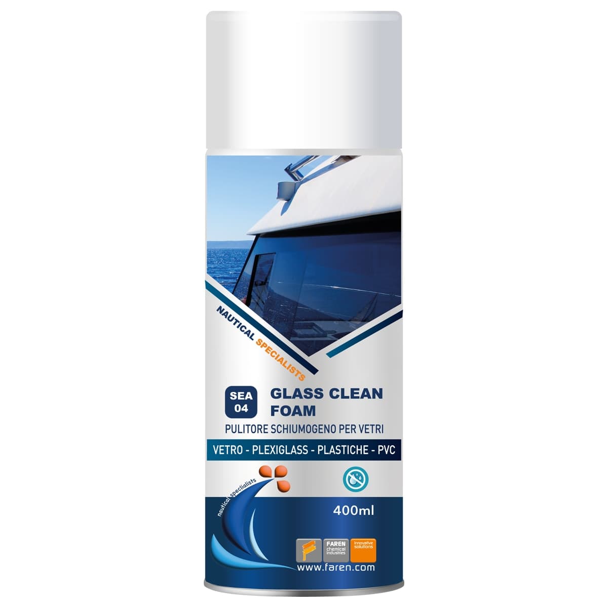 Pulitore Schiumogeno per Vetri Linea Nautica Faren 400 Ml - 2