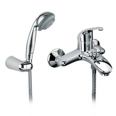 Monocomando Vasca Esterno con Doccetta Doccia e Flessibile Euror Cromo - 3