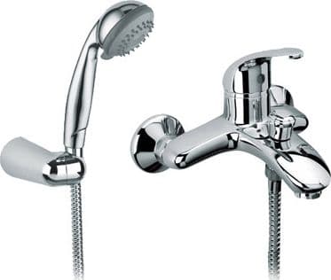 Monocomando Vasca Esterno con Doccetta Doccia e Flessibile Euror Cromo - 2