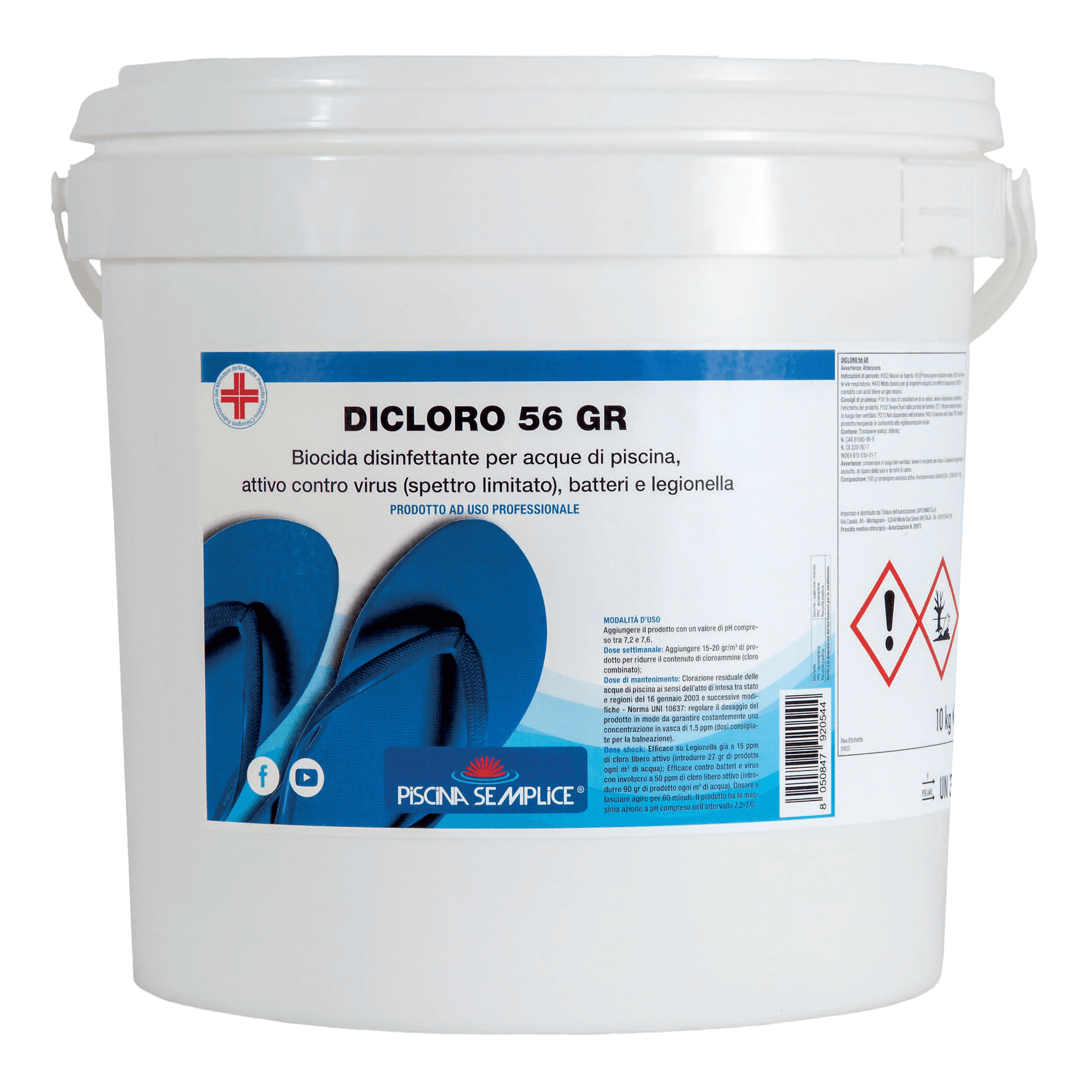 Dicloro Granulare al 56% per Piscine 10 Kg Piscina Semplice - 2