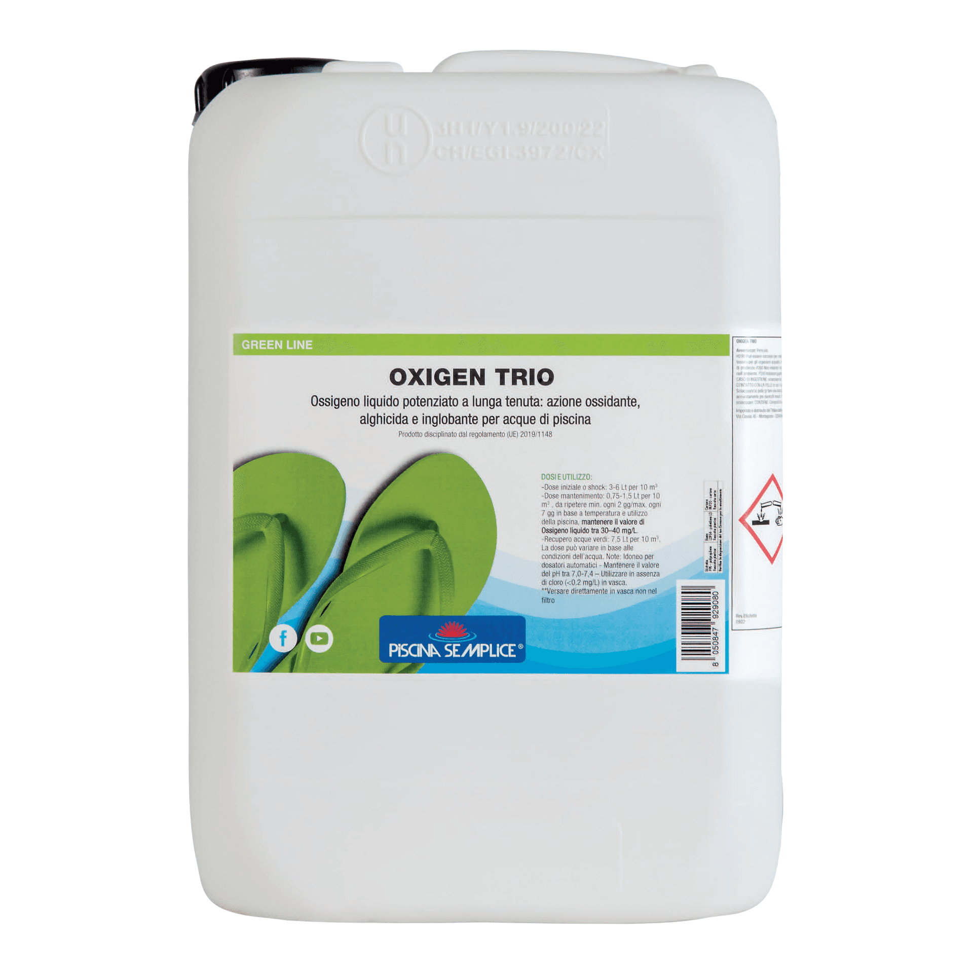 Ossigeno Liquido Oxigen Trio 10 Kg Piscina Semplice - 2