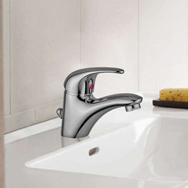Rubinetto Miscelatore Monoc Lavabo Nettuno Due Paffo Cromo - 2