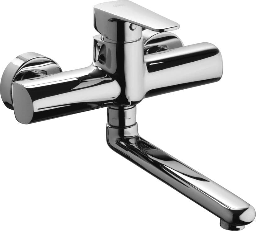 Rubinetto Miscelatore Monoc Lavello a Muro Linea Sly Paffo Cromo - 2
