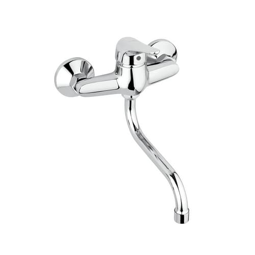 Rubinetto Miscelatore Monocomando Lavello a Muro Linea M2 Mamol Cromo - 3