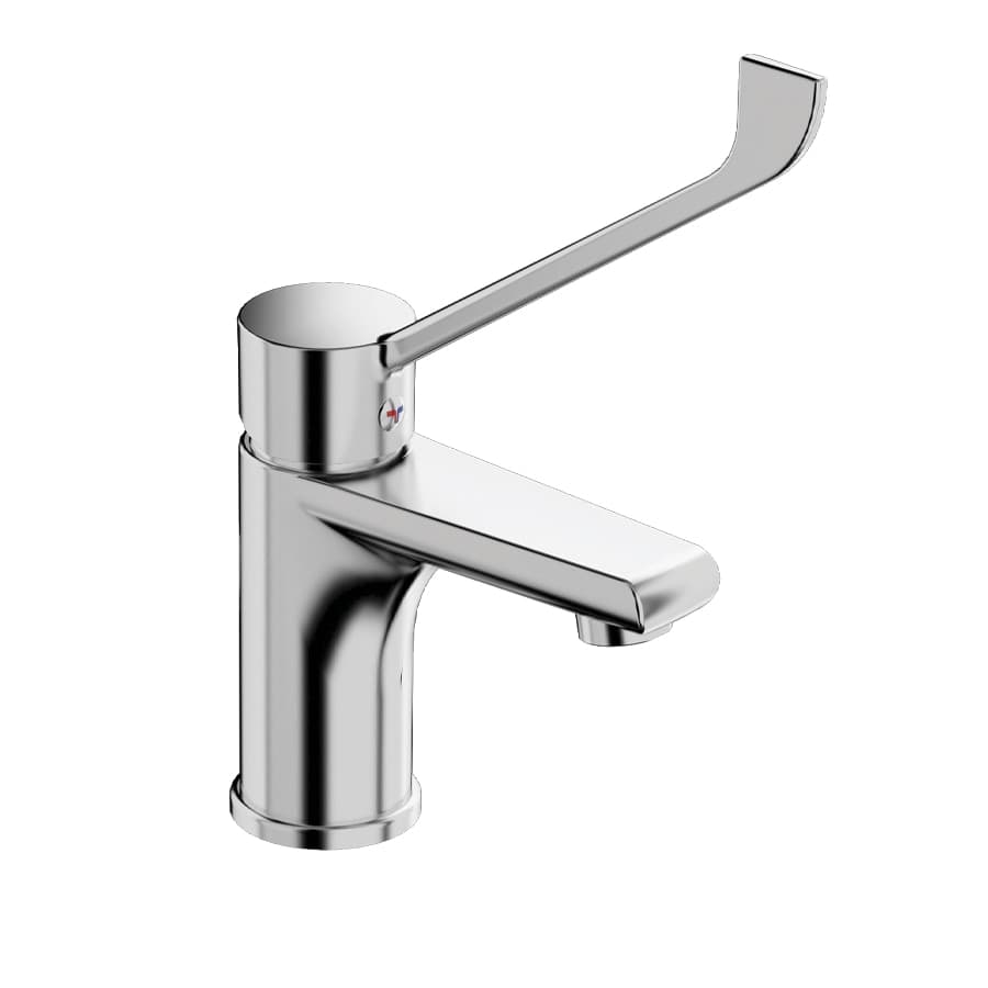Rubinetto Miscelatore Monocomando Lavabo con Leva Clinica Linea Tiemm Cromo - 2