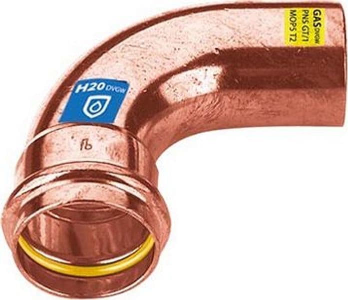 Curva in Rame a Pressare 90 ° MF Acqua Gas Frabo Ø 42 - 2