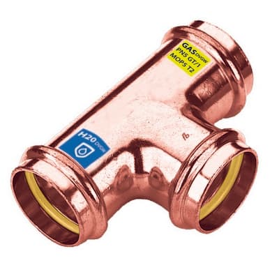 T in Rame a Pressare Fff Acqua Gas Frabo Ø 42 - 2
