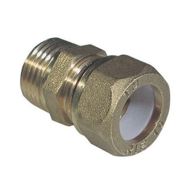 Nipple Maschio Bicono per Rame con Ogiva Teflon Tiemme ? x 10 - 3