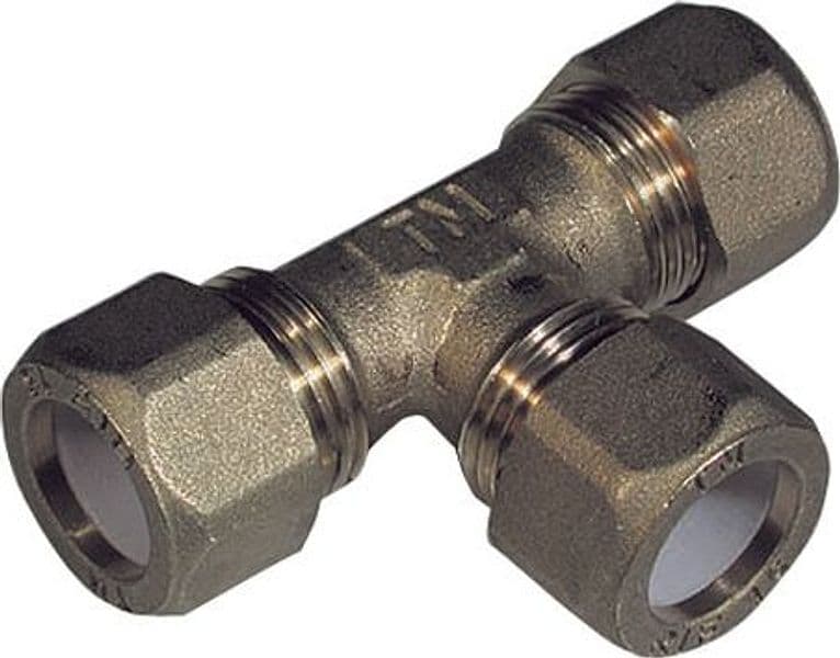 Tee con Tre Dadi per Rame con Ogiva Teflon Tiemme 1/2 x 16 - 2