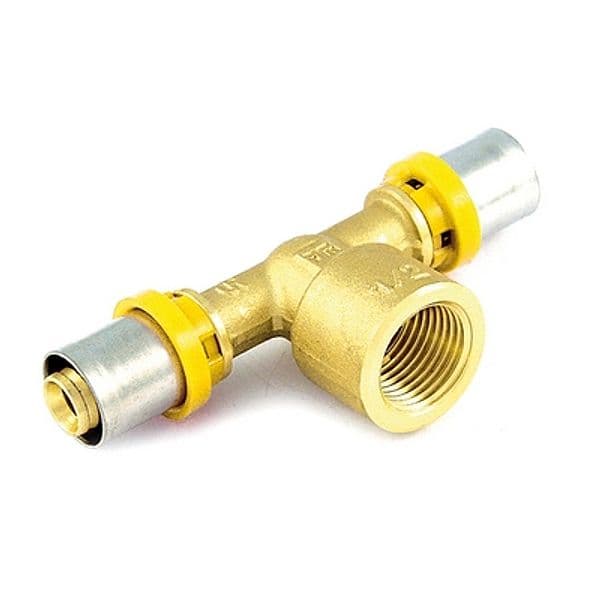 Raccordo per Multistrato Gas a T Femmina Tiemm 20 x 3/4 x 20 - 2