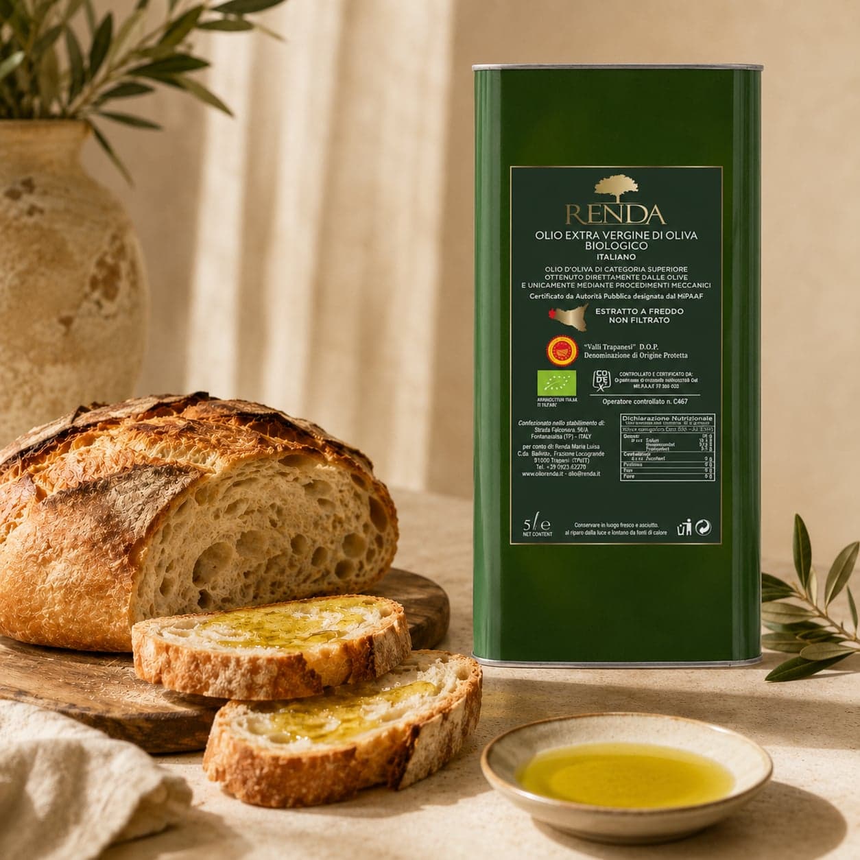 Olio Extravergine di Oliva | 100% Italiano DOP BIOLOGICO | Renda, Sicilia | 5 litri - 2
