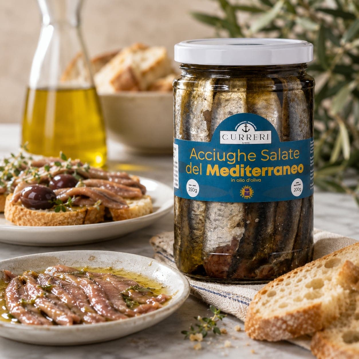 Acciughe Salate di Sciacca | Sott'olio | Lavorate a mano | Curreri, Sicilia | 350g - 2