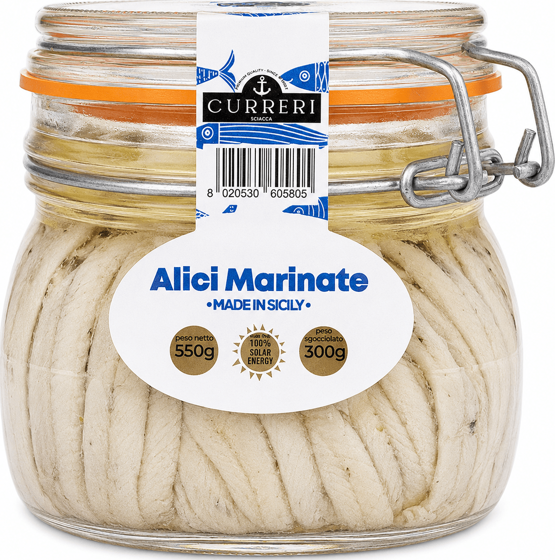 Filetti di Alici Marinate di Sciacca | Lavorati a mano | Curreri, Sicilia | 550g - 3