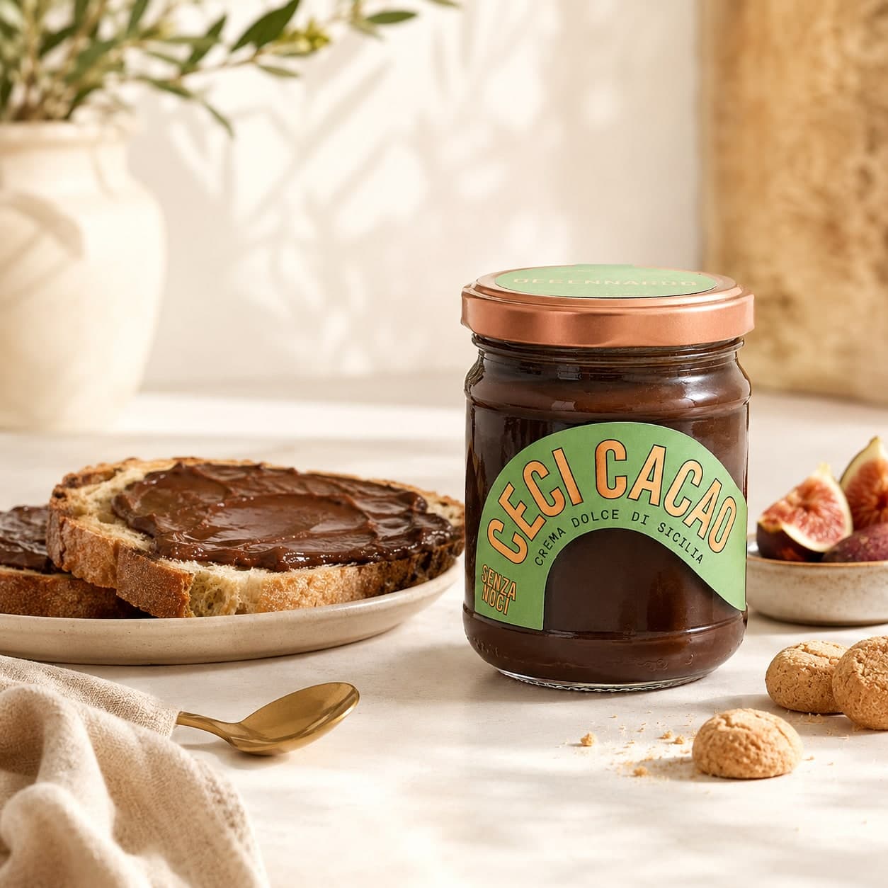 Crema Spalmabile Dolce Senza Frutta a Guscio - Con Ceci e Cacao | Melauro, Sicilia | 200g - 2