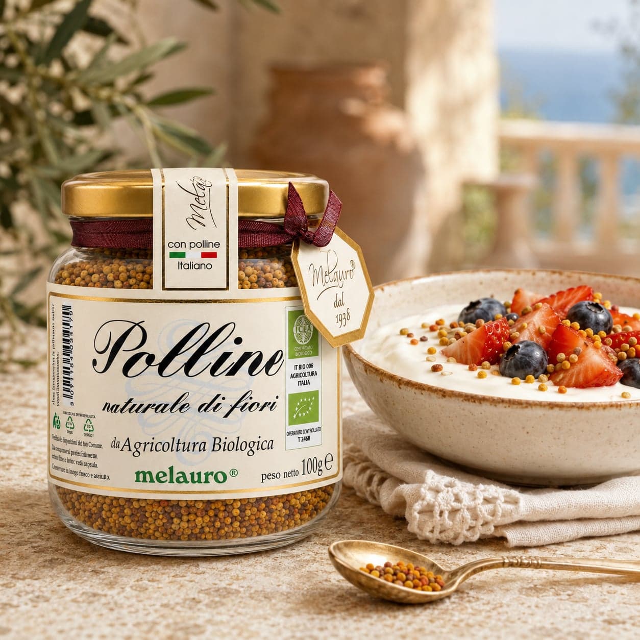 Polline puro d'api di fiori in granuli | Biologico e Italiano | Melauro, Sicilia | 100g - 2