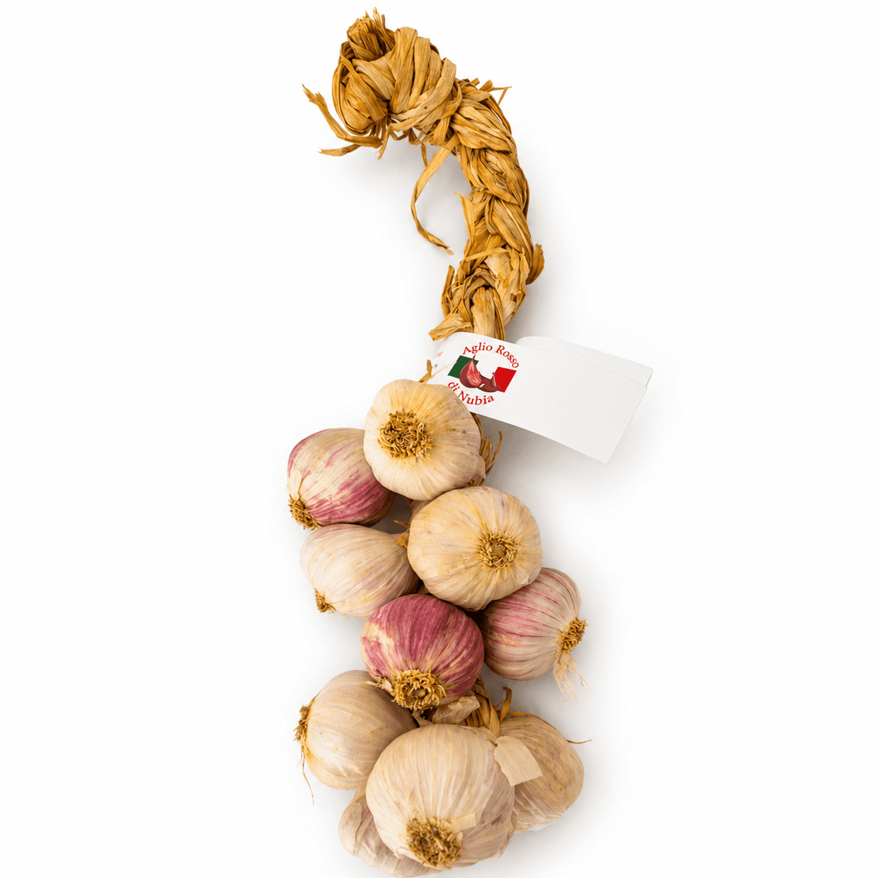 Aglio Rosso di Nubia | Raccolto a mano | Barbara, Sicilia | Treccia da 10 teste - 3