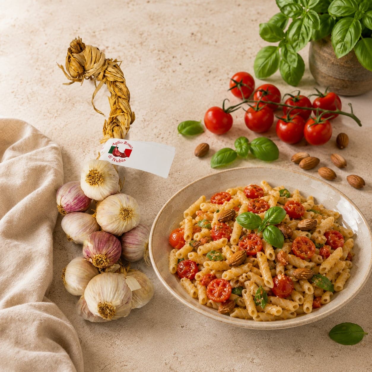 Aglio Rosso di Nubia | Raccolto a mano | Barbara, Sicilia | Treccia da 10 teste - 2