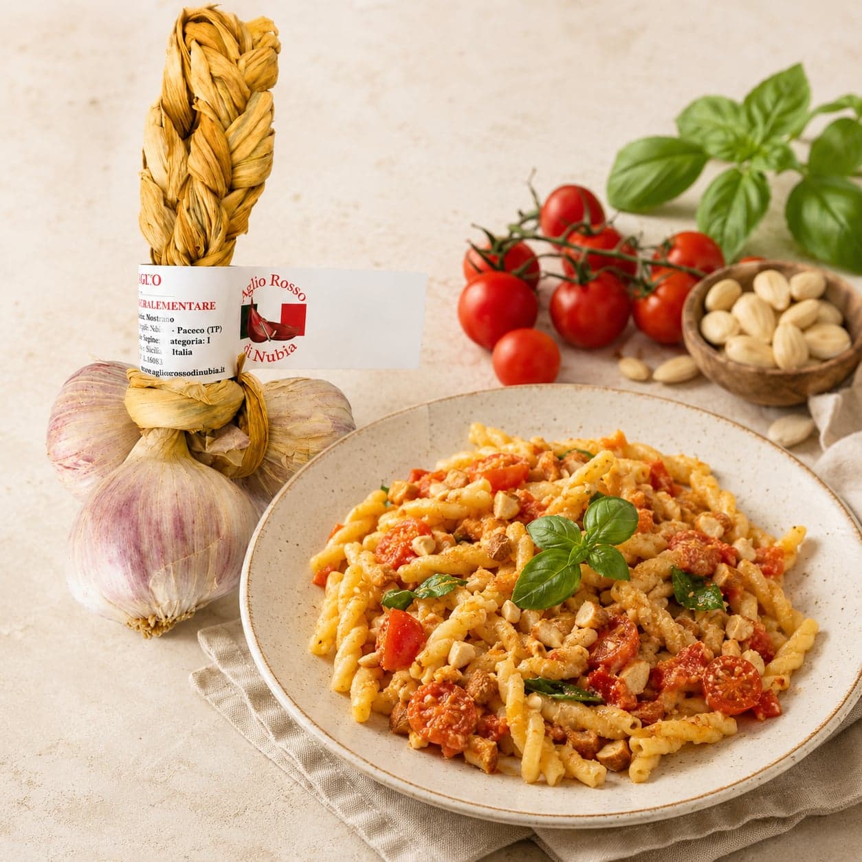 Aglio Rosso di Nubia | Raccolto a mano | Barbara, Sicilia | Treccia da 3 teste - 2