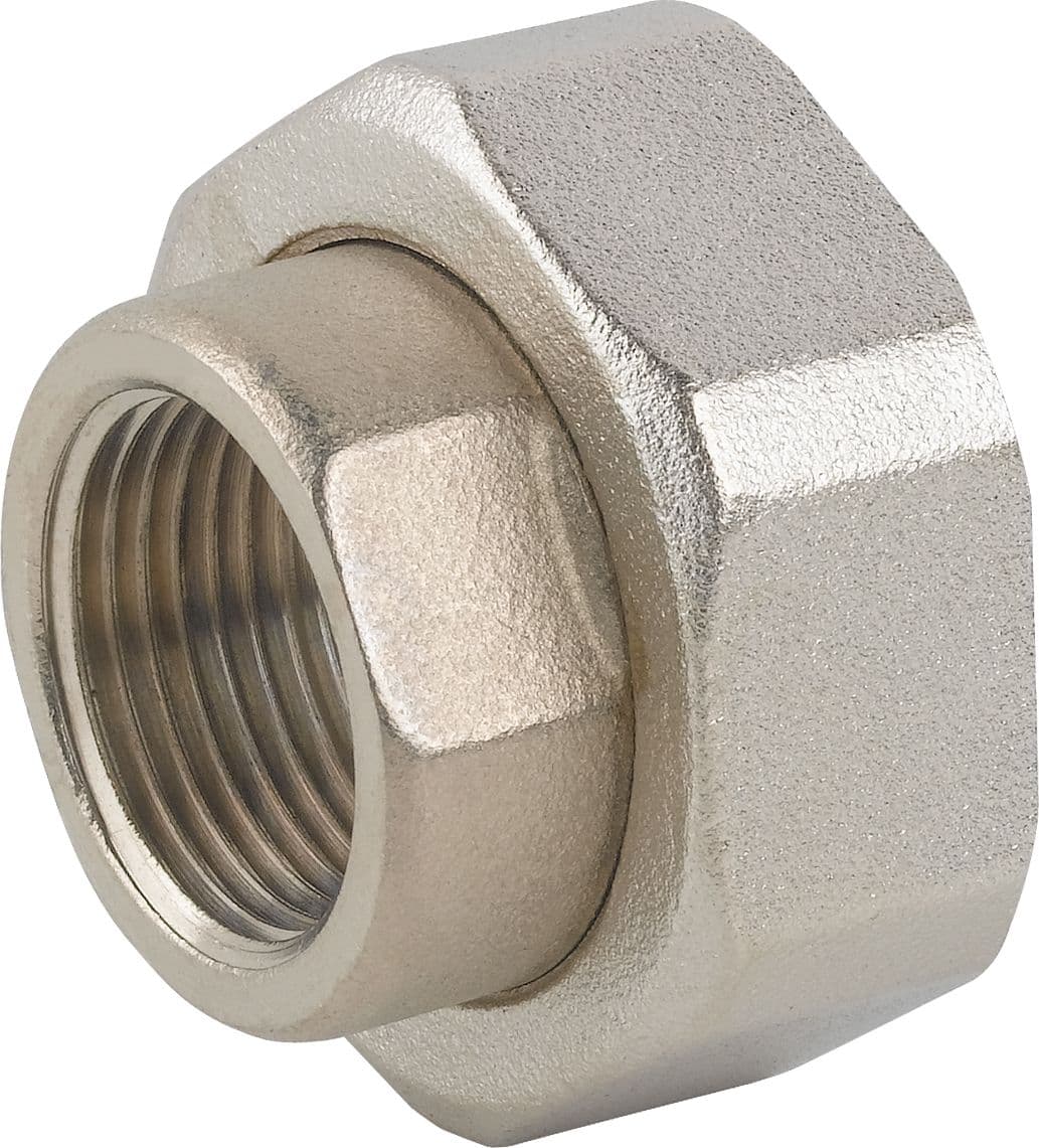 Raccordo in 2 Pezzi FF per Pompa in Ottone Nichelato Caval 11 x 4 x 2 - 2