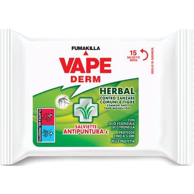 Repellente Insetti Salvietta Herbal Vape Derm 15 Pezzi - 2