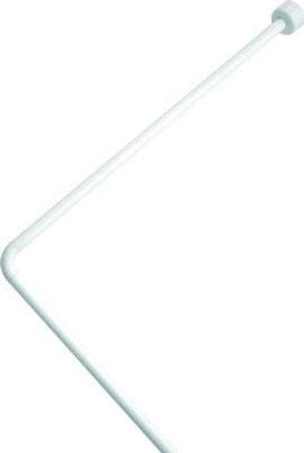 Tubo Reggitenda Angolare per Doccia Alluminio Bianco Mm 25 cm 80X170 - 2