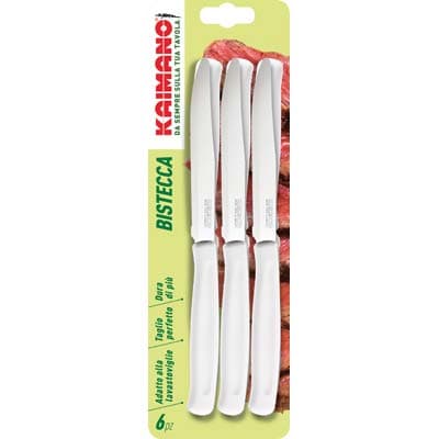 Coltello Bistecca Dinamik Kaimano Manico Plt Bianco Inox 11,5 cm 6 Pezzi - 2