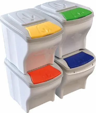 Pattumiera Immondizia Poker Set Bama 40 x 28 cm 20 L 31 cm 4 Pezzi - 2