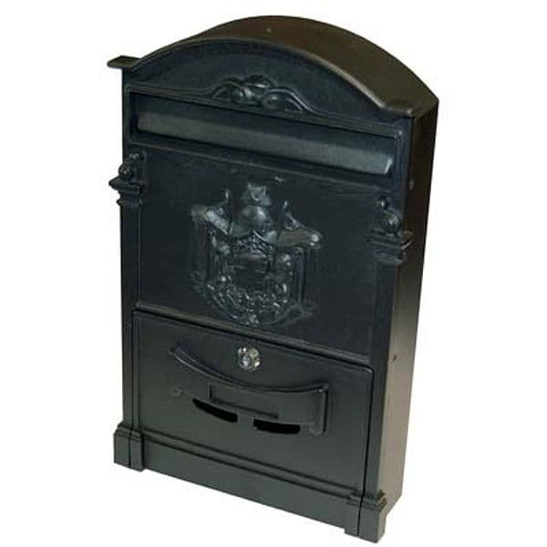 Cassetta Posta Regia Domus Alluminio Pressofuso Nero Mm 260X90 H.mm 410 - 2