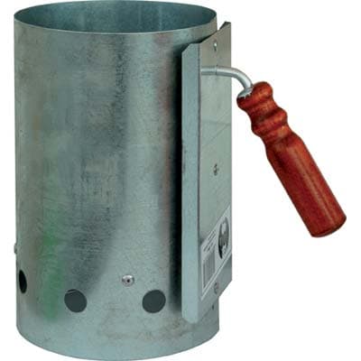 Ciminiera Accendi Carbonella Acciaio Zincato Legno Cm 17 H.cm 27,5 - 2
