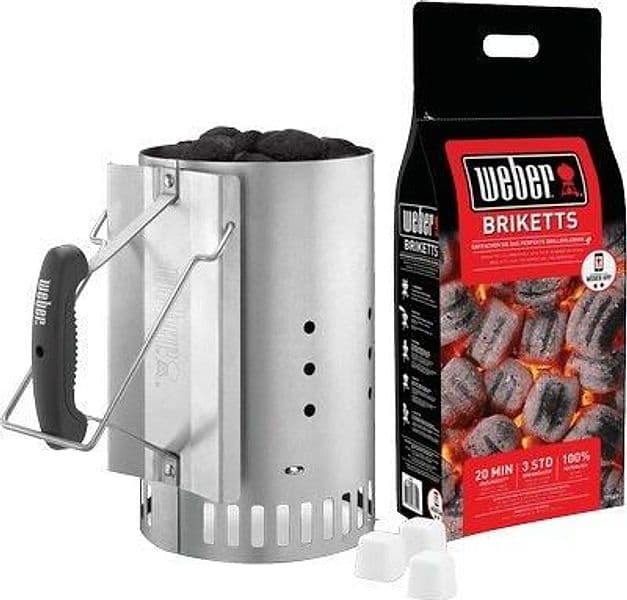 Ciminiera Accendi Carbonella con Bricchetto Weber Acciaio Cm 20,6 H.cm 31,8 - 2