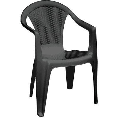 Sedia Rattan Kora con Braccioli Progarden Pp Antracite Cm 55X54 H.cm 80 - 4