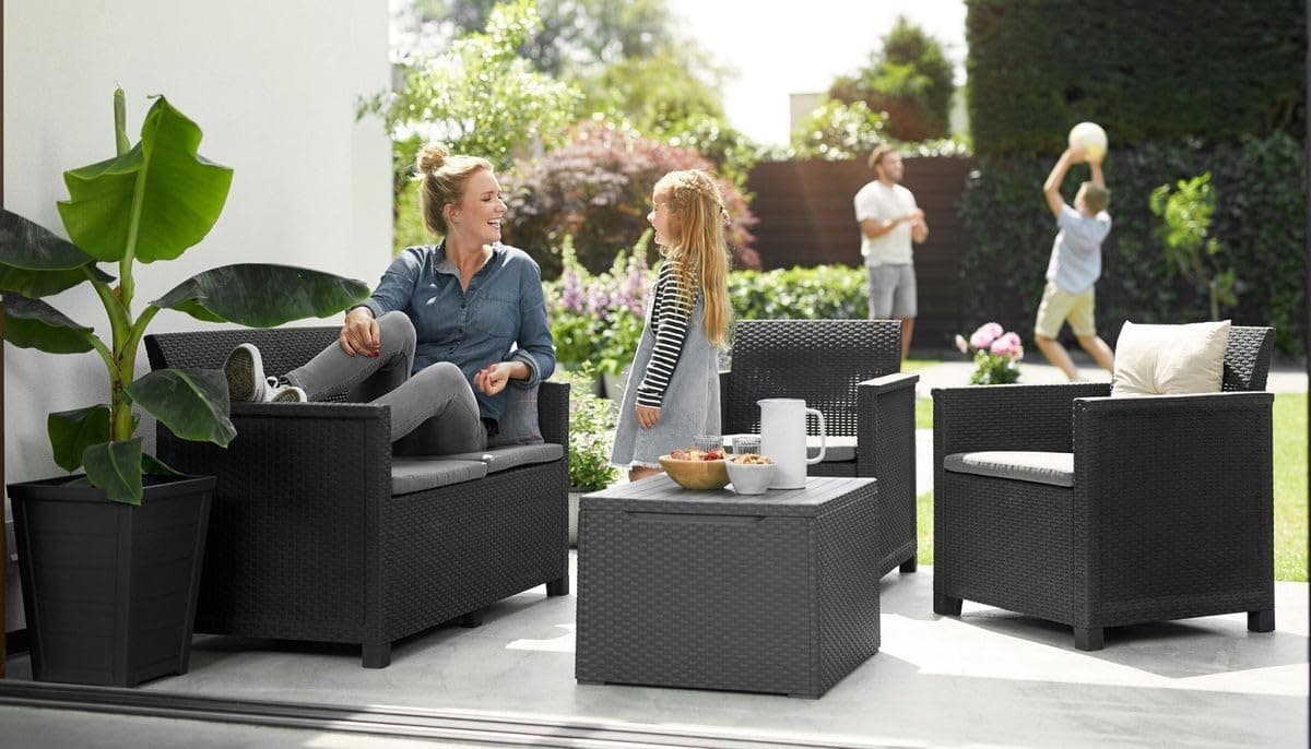 Set da Giardino 4 Pezzi in Rattan Sintetico con Cuscini Colore 4 Pezzi - 3