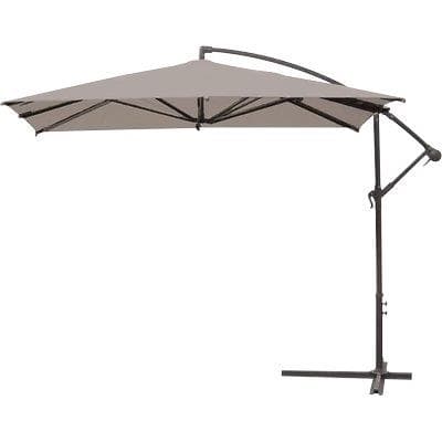Ombrellone Palo Laterale Banana Domus Acciaio Poly Tortora Mm 48 Mt 3X3 - 2