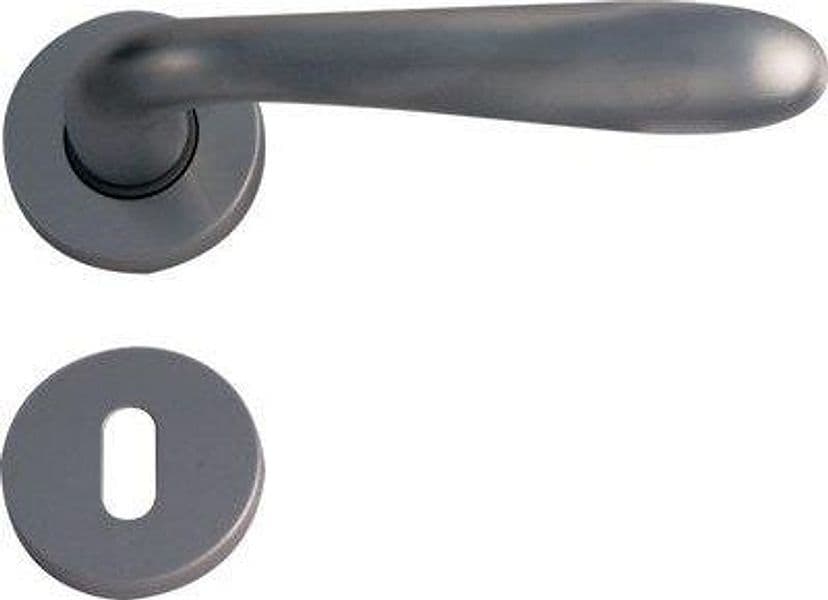 Maniglia Goccia Cromo Rosetta Foro Patent Zama Cromo Satinata Q8 2 Pezzi - 2