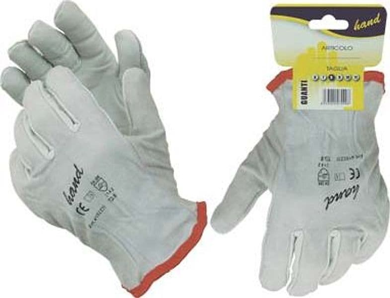 Guanto Fiore Bovino Hand Bianco Dorso Crosta 10 Paia - 2