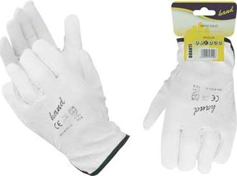 Guanto Driver Fiore Bovino Hand Bianco 10 Paia
