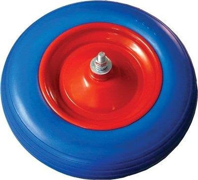 Ruota Pu Antiforo per Carriola Bpa 3,50X8 Disco Metallo Asse Mm 12X170 - 2