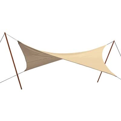 Vela Ombreggiante Quadra Stars Pe Ecru 180 g m² 5 m.0X5.0 con Polieco - 2