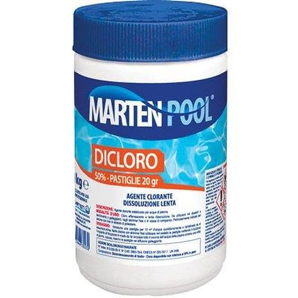 Dicloro per Piscina Pastiglie Marten 50 x 20 g 1 kg 3 Pezzi - 2