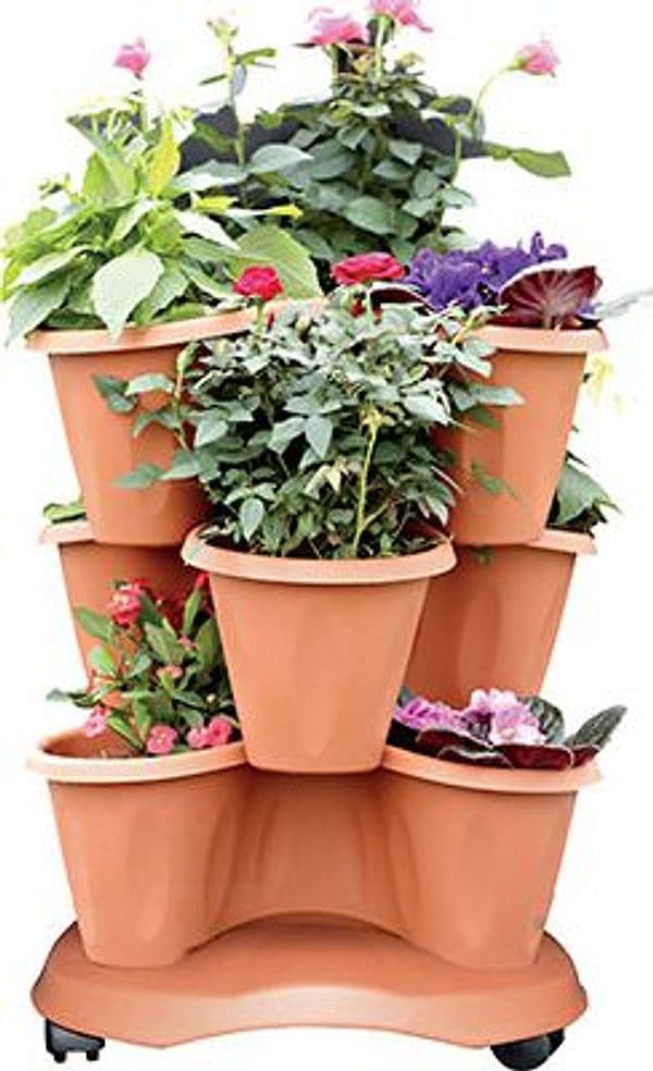 Vaso Trifoglio con Sottovaso con Ruote Bama 40 cm 51 cm 3 Pezzi - 4