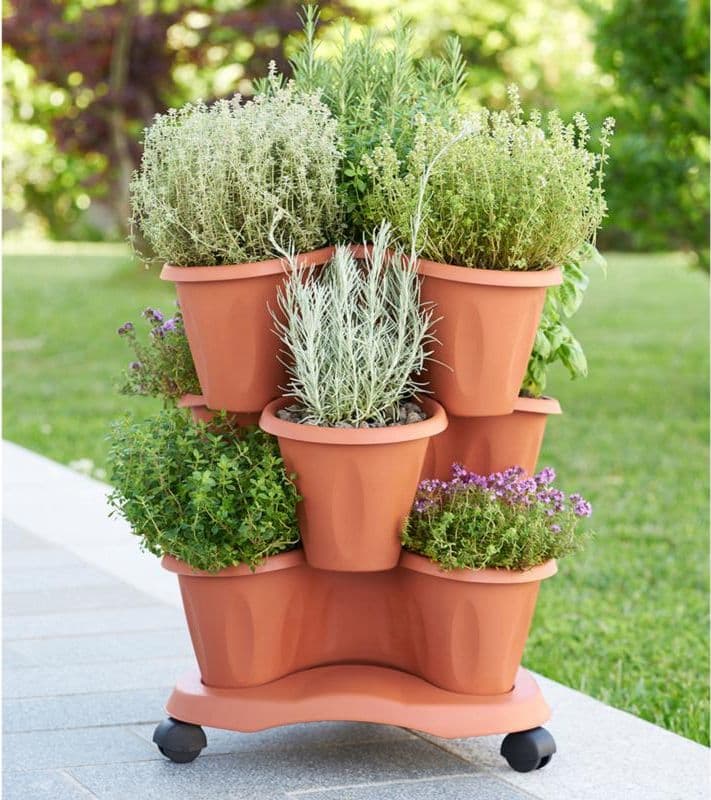 Vaso Trifoglio con Sottovaso con Ruote Bama 40 cm 51 cm 3 Pezzi - 3