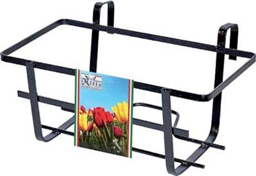 Balconiera Geranio Fissa Ferro Battuto Vern Nero H 40 x 28 cm 18 cm 5 Pezzi - 2