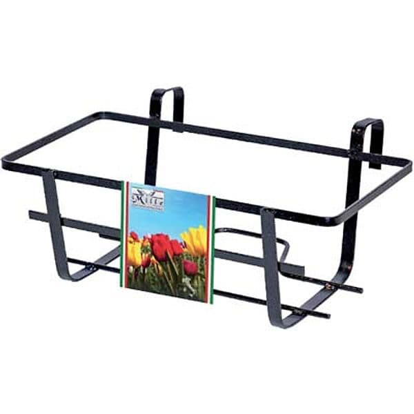 Balconiera Geranio Fissa Ferro Battuto Vern Nero H 50 x 28 cm 18 cm 5 Pezzi